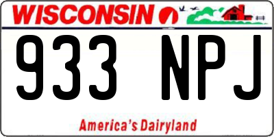WI license plate 933NPJ