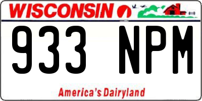 WI license plate 933NPM