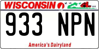 WI license plate 933NPN