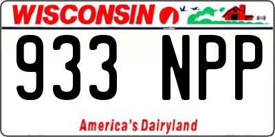 WI license plate 933NPP