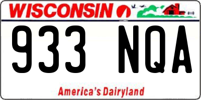 WI license plate 933NQA