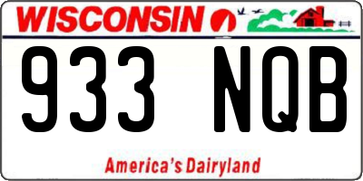 WI license plate 933NQB