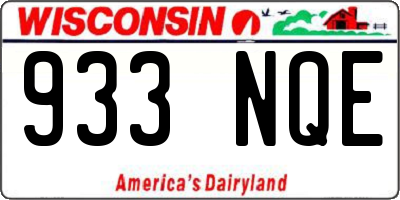 WI license plate 933NQE