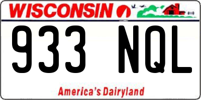 WI license plate 933NQL