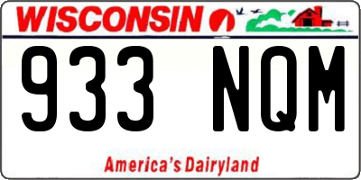 WI license plate 933NQM