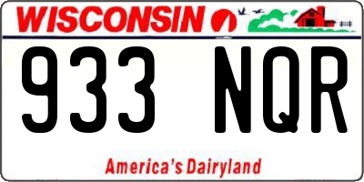 WI license plate 933NQR