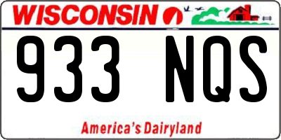 WI license plate 933NQS