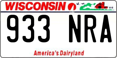 WI license plate 933NRA
