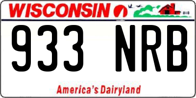WI license plate 933NRB