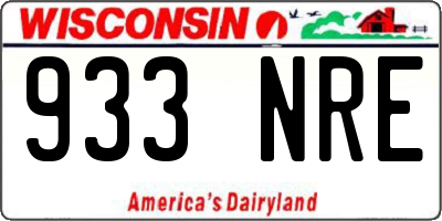WI license plate 933NRE