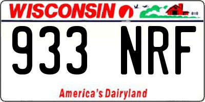 WI license plate 933NRF