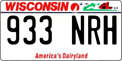 WI license plate 933NRH