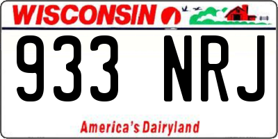 WI license plate 933NRJ