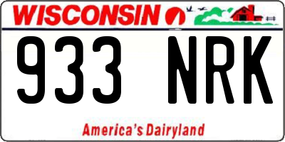 WI license plate 933NRK