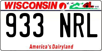 WI license plate 933NRL