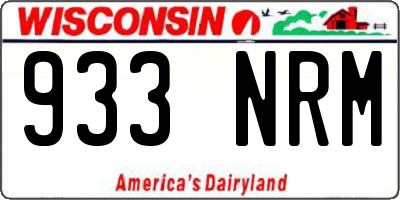 WI license plate 933NRM