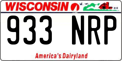 WI license plate 933NRP