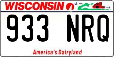 WI license plate 933NRQ