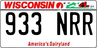 WI license plate 933NRR