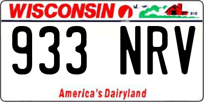 WI license plate 933NRV