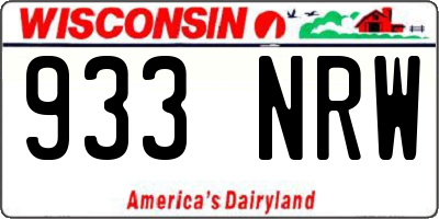 WI license plate 933NRW