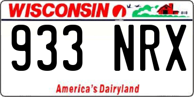 WI license plate 933NRX