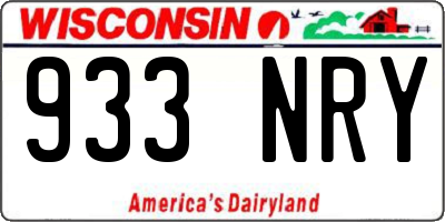 WI license plate 933NRY