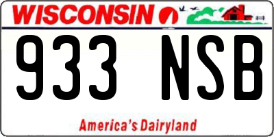 WI license plate 933NSB