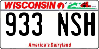 WI license plate 933NSH