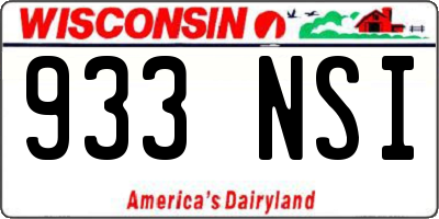 WI license plate 933NSI