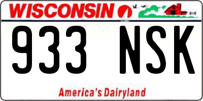 WI license plate 933NSK