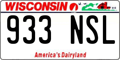 WI license plate 933NSL