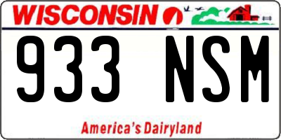 WI license plate 933NSM