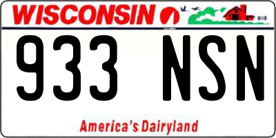 WI license plate 933NSN