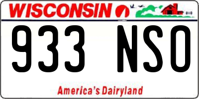 WI license plate 933NSO