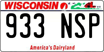 WI license plate 933NSP