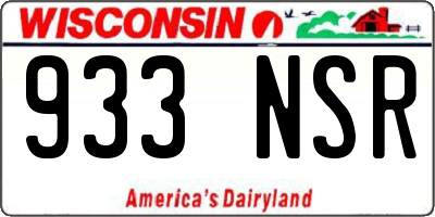 WI license plate 933NSR