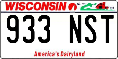 WI license plate 933NST