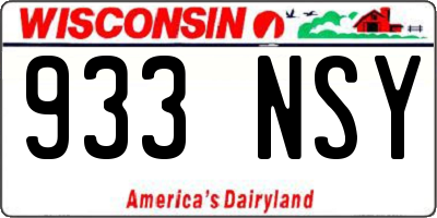 WI license plate 933NSY