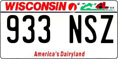 WI license plate 933NSZ