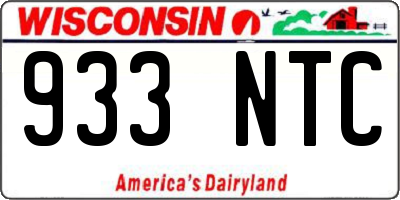 WI license plate 933NTC