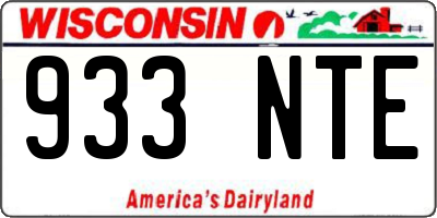 WI license plate 933NTE