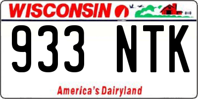 WI license plate 933NTK