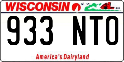 WI license plate 933NTO