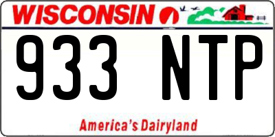 WI license plate 933NTP