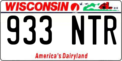 WI license plate 933NTR