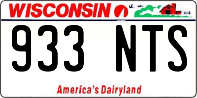 WI license plate 933NTS