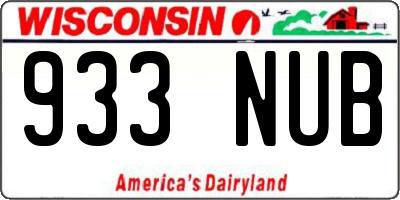 WI license plate 933NUB