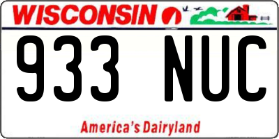 WI license plate 933NUC