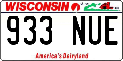 WI license plate 933NUE